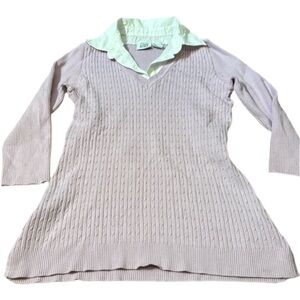 Bundle of Joy small purple/pink maternity shirt with collar.